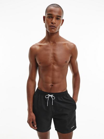Calvin Klein Fürdőruha HU921415 | Calvin Klein Logo Ties Medium Drawstring Férfi Úszónadrág Fekete
